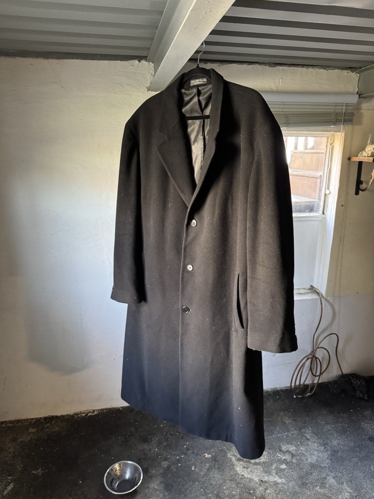 Vintage Chereskin Cashmere Wool Overcoat Men’s 48 Regular Black- Read Desc.