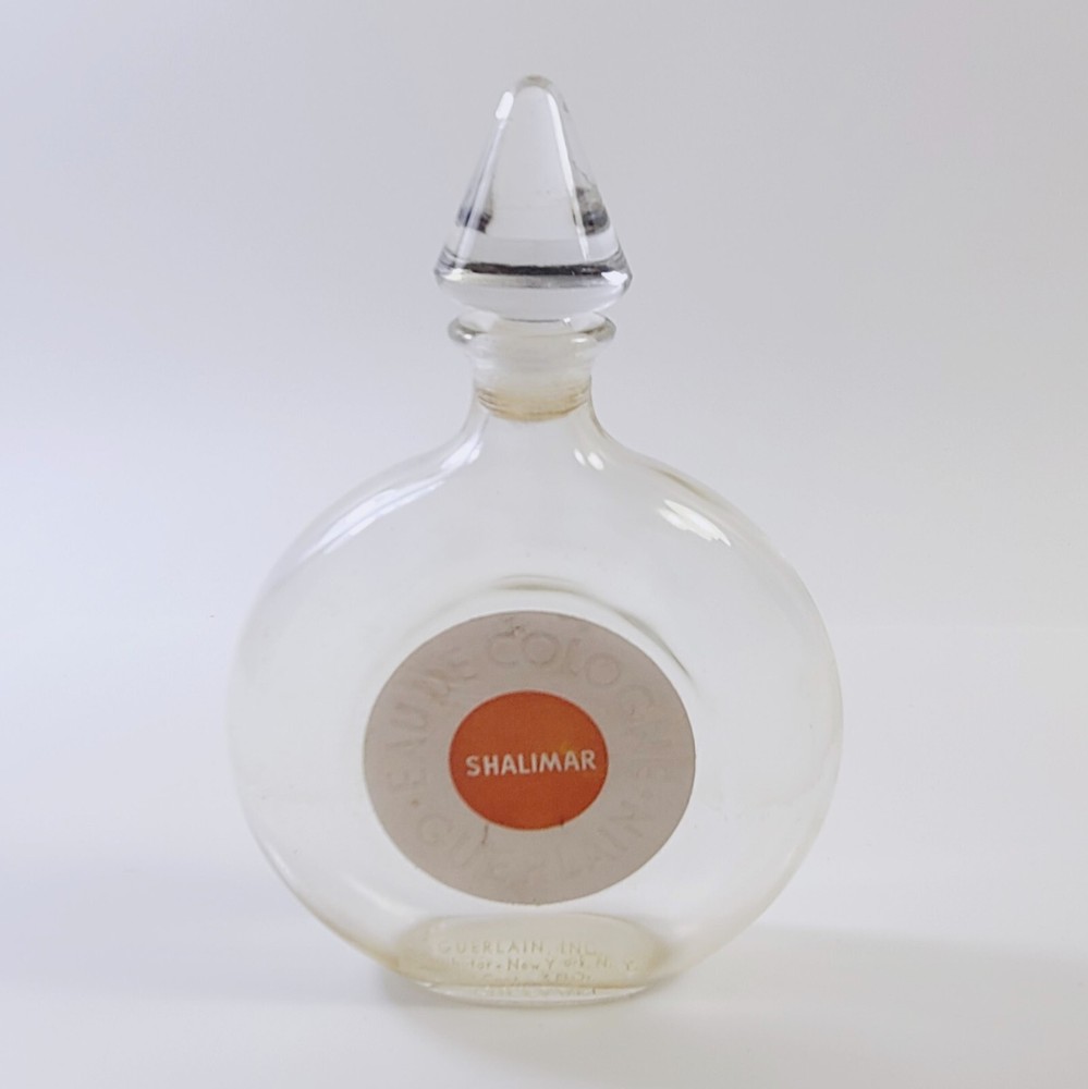 Guerlain Signed Authentic Empty Shalimar Perfume Bottle Vintage Collectable