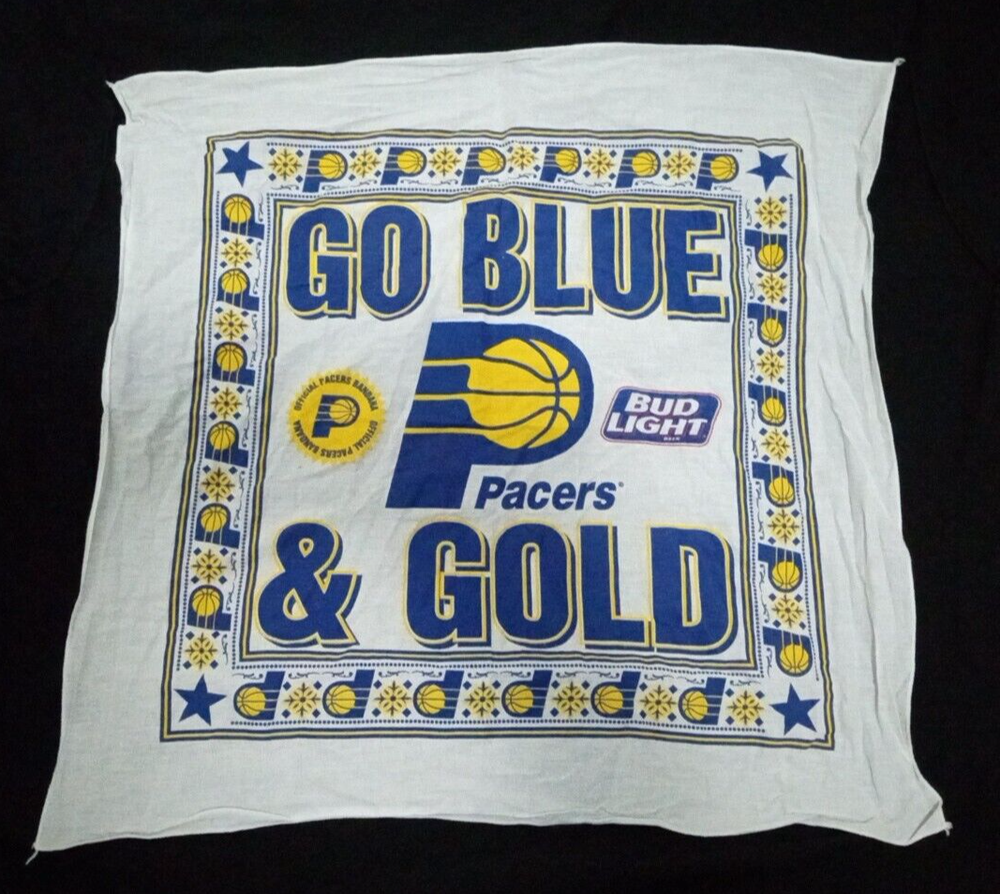 Vtg 90s Bud Light Promo Official INDIANA PACERS BANDANA 20