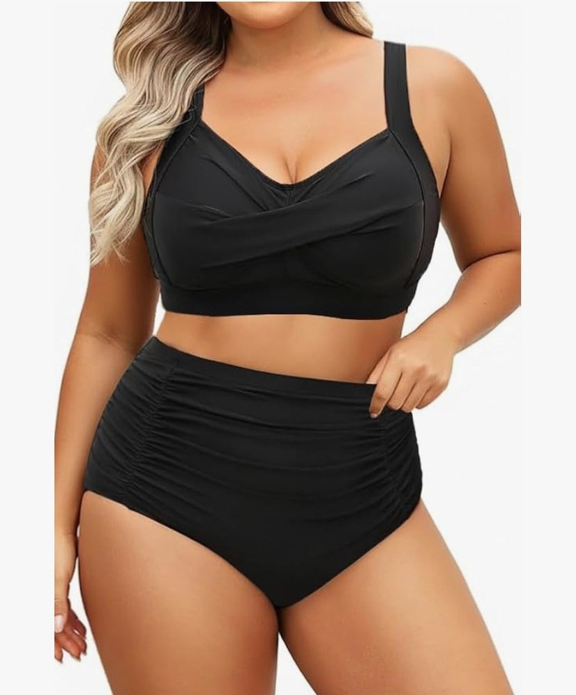 Tempt Me Women's Plus Size 18W Bikini Sets High Waisted 2pc Swimsuits Tummy Cont