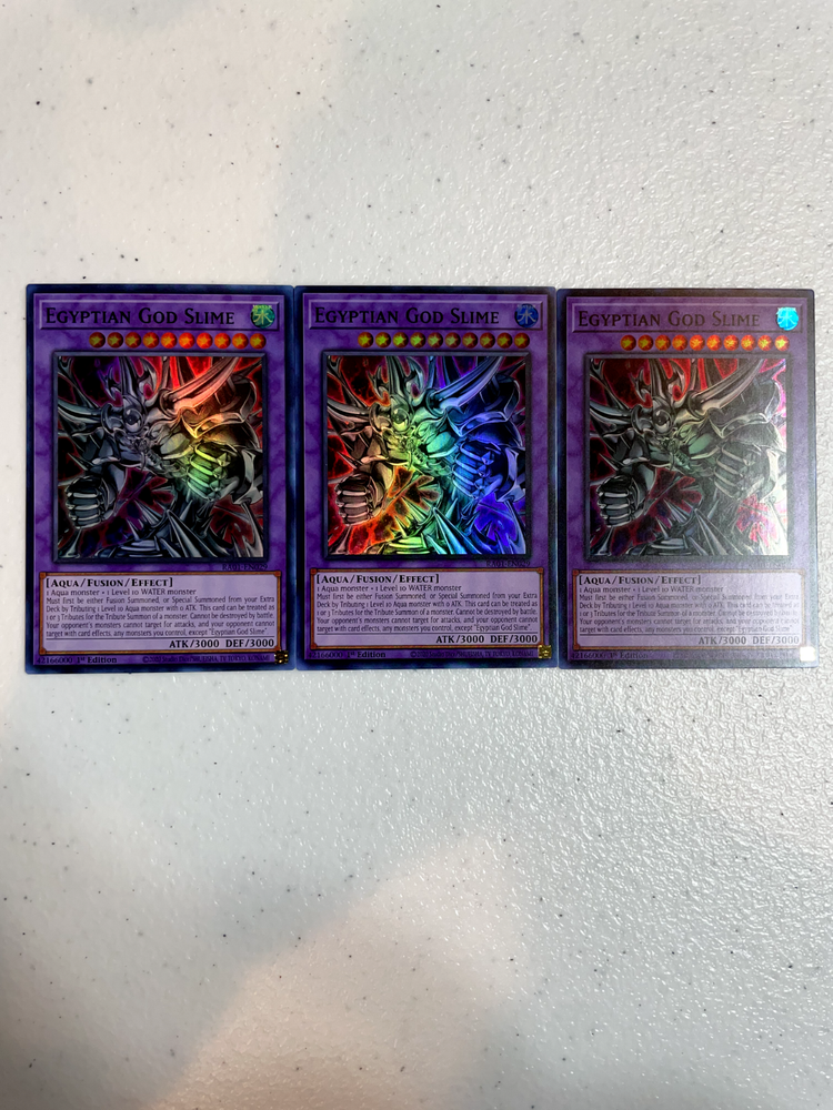 Yu-Gi-Oh Egyptian God Slime Super Rare 3x RA01-EN029 Playset RA01