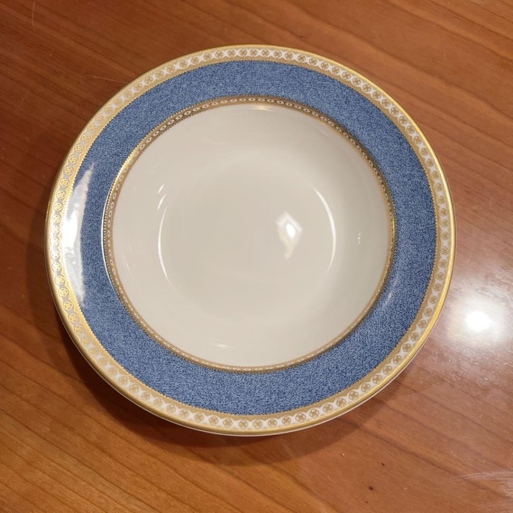 Wedgwood Powder Blue Ulander 20cm Soup Plate Unused Set of 6 Made in UK
