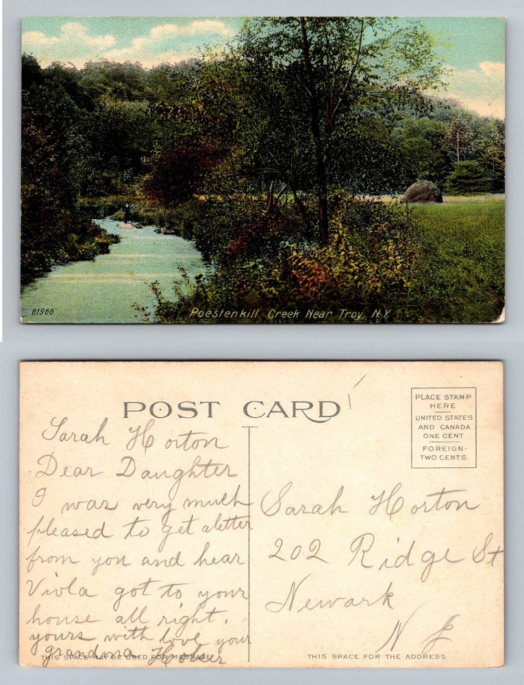 Troy, NY-New York, Poestenkill Creek Scenic Stream View Old Vintage Postcard