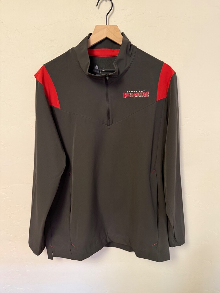Nike NFL On Field Apparel Dri Fit Tampa Bay Buccaneers  1/4 Zip Pullover Jacket