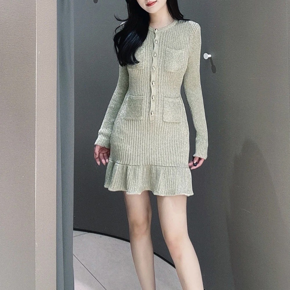 Self-Portrait Womens Autumn Winter New Temperament Knitted Dress Short Skirt