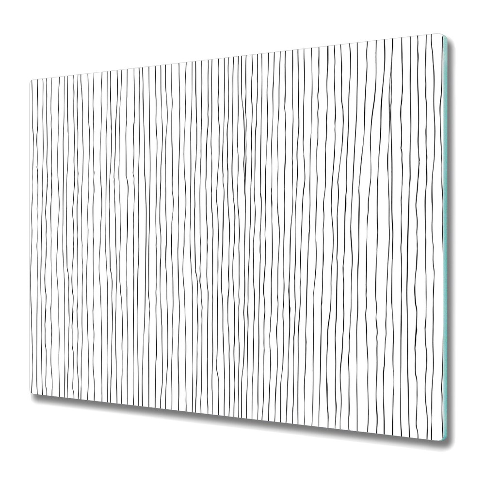 Glass Worktop Saver Kitchen Blurred Lines Black and White Modern Black Lines