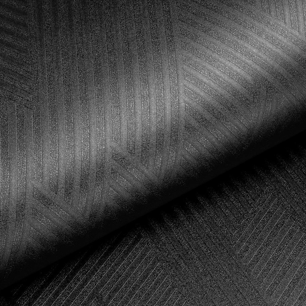 Black Peel and Stick Wallpaper 15.8x197 Textured Wall Paper for Bathroom Bedr...