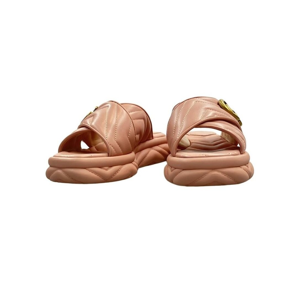 Gucci Slide Sandals GG Marmont Ladies Size 37 (L) Damage Details Hardware 8f8c3