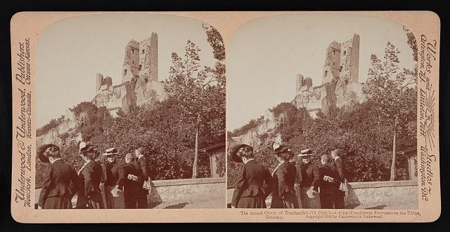 Drachenfels Castle Rhine Germany 1902 Ruined Medieval Fortress Stereo View