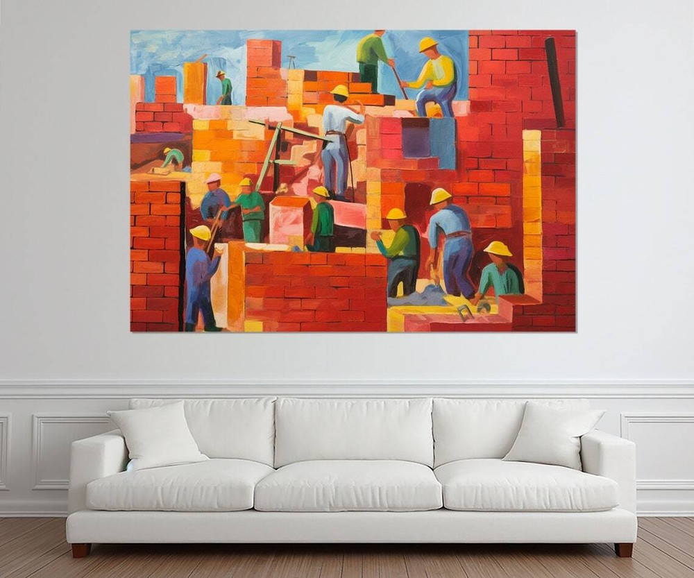 Abstract Сonstruction Painting Wall Art Canvas Unframed Print Art