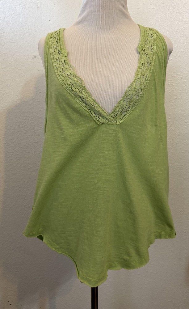 We The Free ( Free People) Size Small Oversized Limegreen Tank Top Racerback