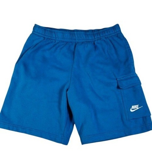 Nike Cargo Shorts Mens Large Blue Fleece Sportswear Futura Logo 80% Cotton