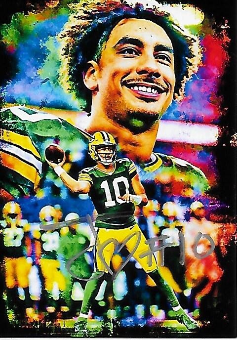 2023 UTAH STATE JORDAN LOVE GREEN BAY PACKERS LIMITED ART 3/5 AUTO
