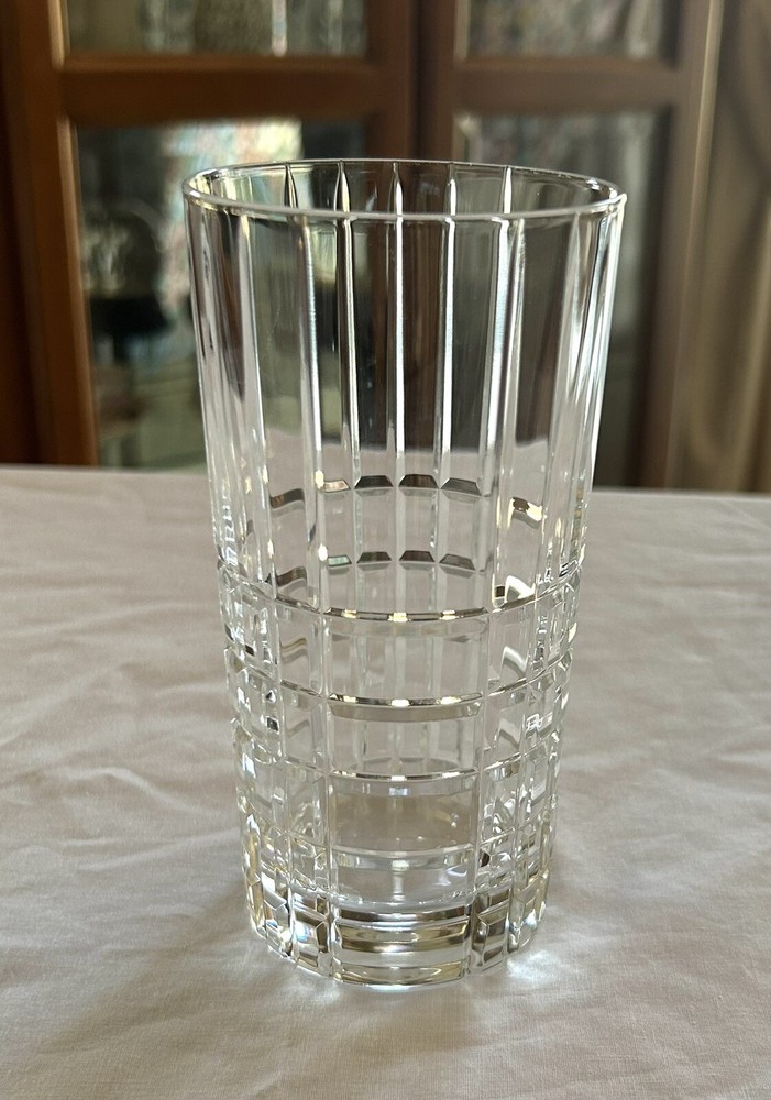 Tiffany & Co. Plaid Highball Glass Crystal Tumbler - 5 3/4” ~ 6 Available ~ EUC