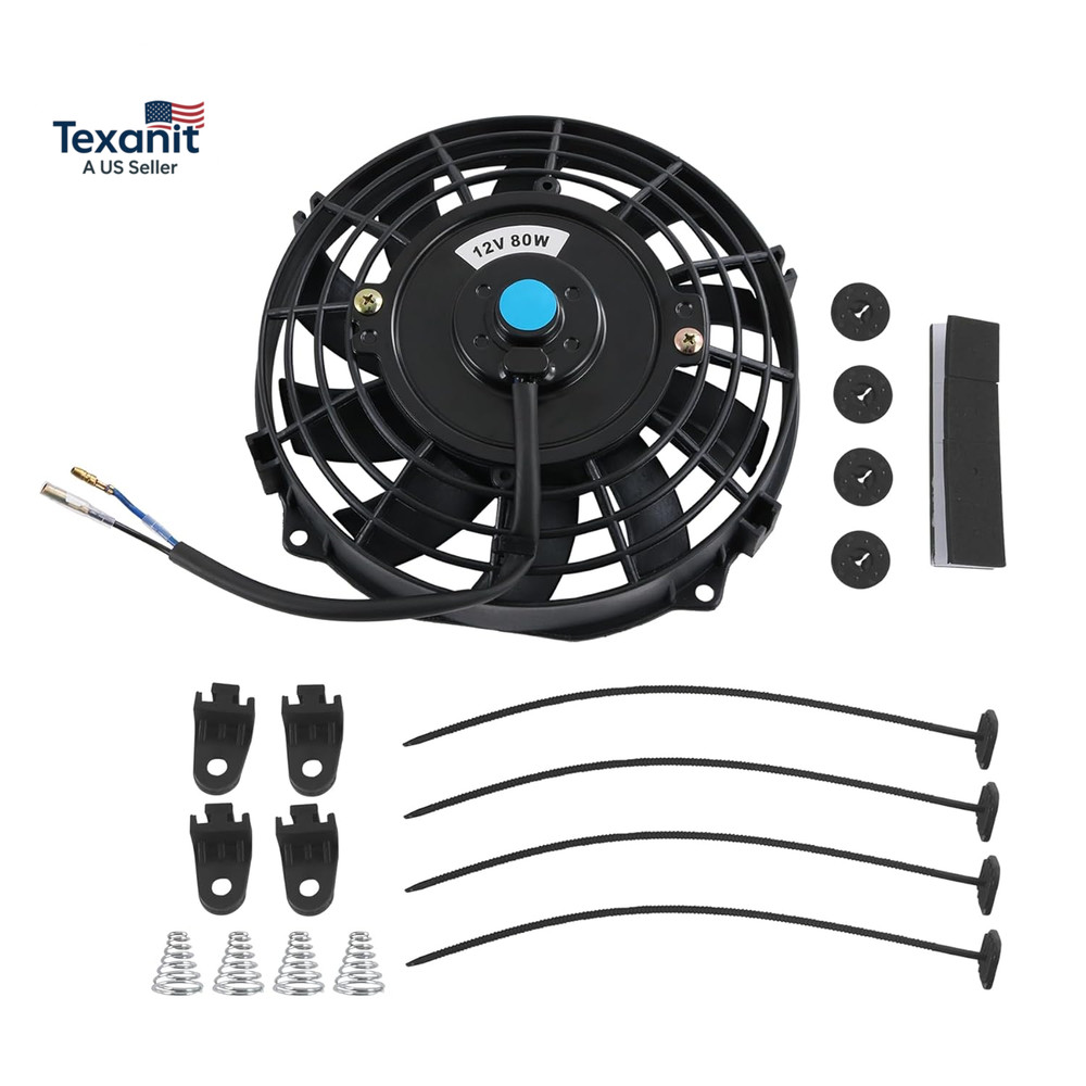New Universal 12V Slim Electric Radiator Cooling Fan Push Pull 7