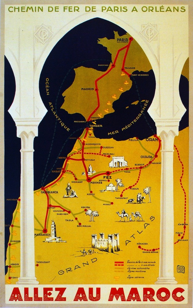 Decor Poster. Fine Graphic Art Design. Chemins de Fer De Paris au Maroc. 2732