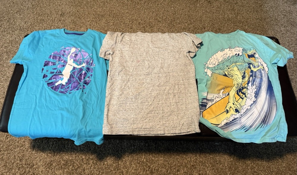 Boys Bundle Size 7/8 Or Medium Shirts Lot of 3 Various Brands and Colors