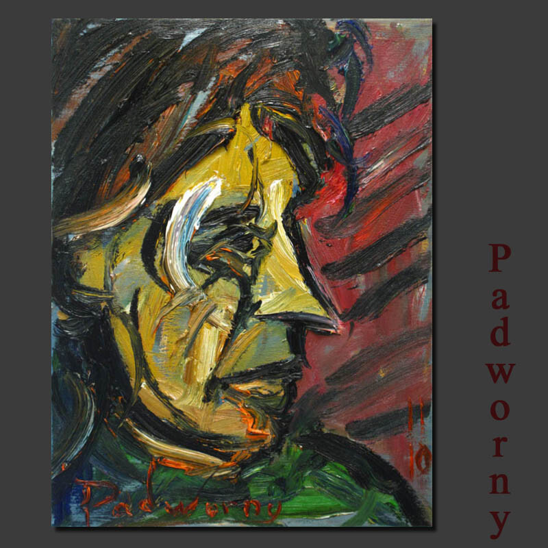 Abstract Deco Realism Oil Canvas NYC Figurative Dreaming Man Painting-image