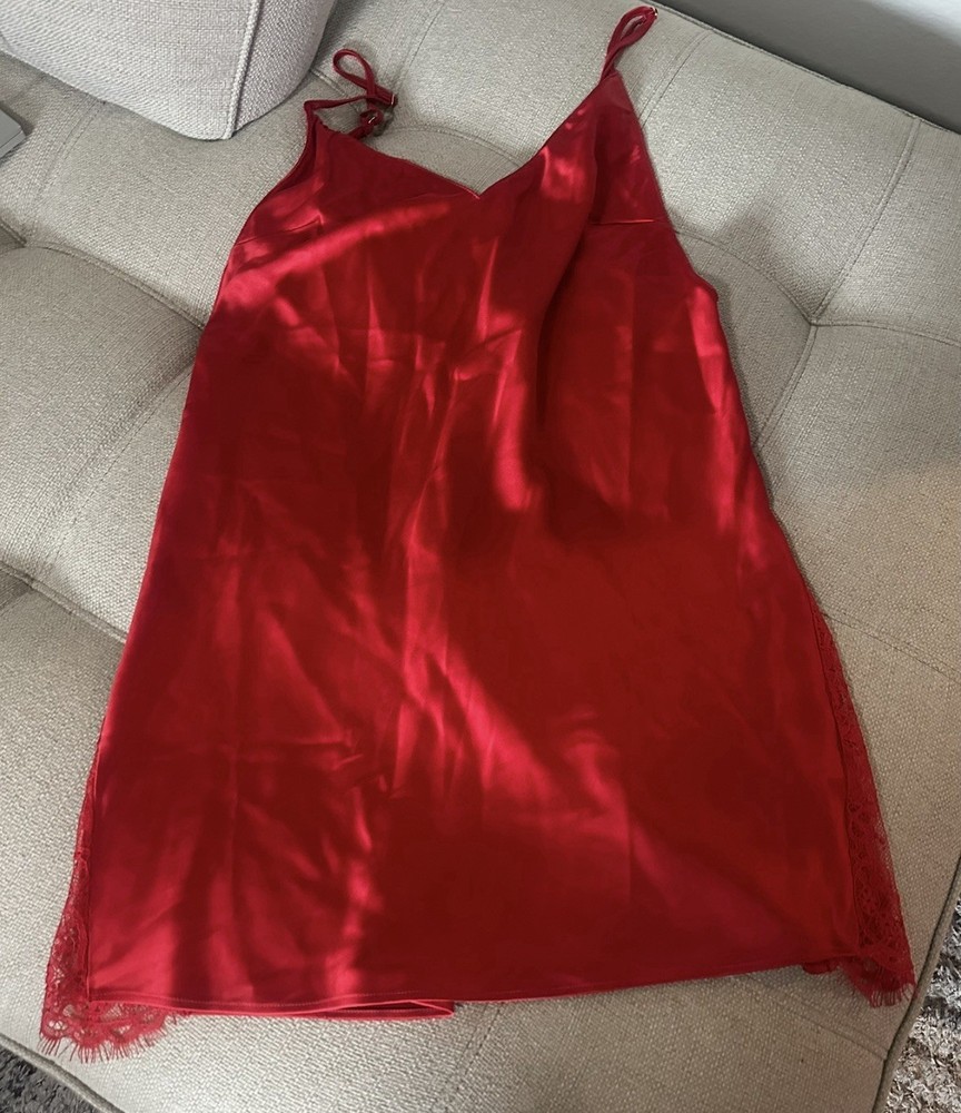 Victoria's Secret Red Slip Lingerie In Size Small