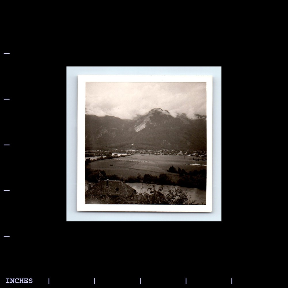 Old Square Photo MOUNTAIN LANDSCAPE VILLAGE CLOUDS