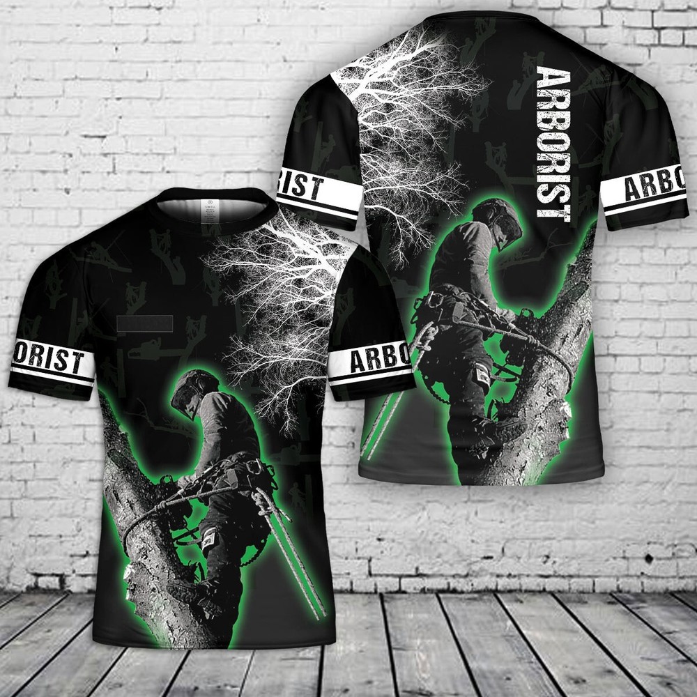 Custom Name Proud Arborist T-Shirt 3D