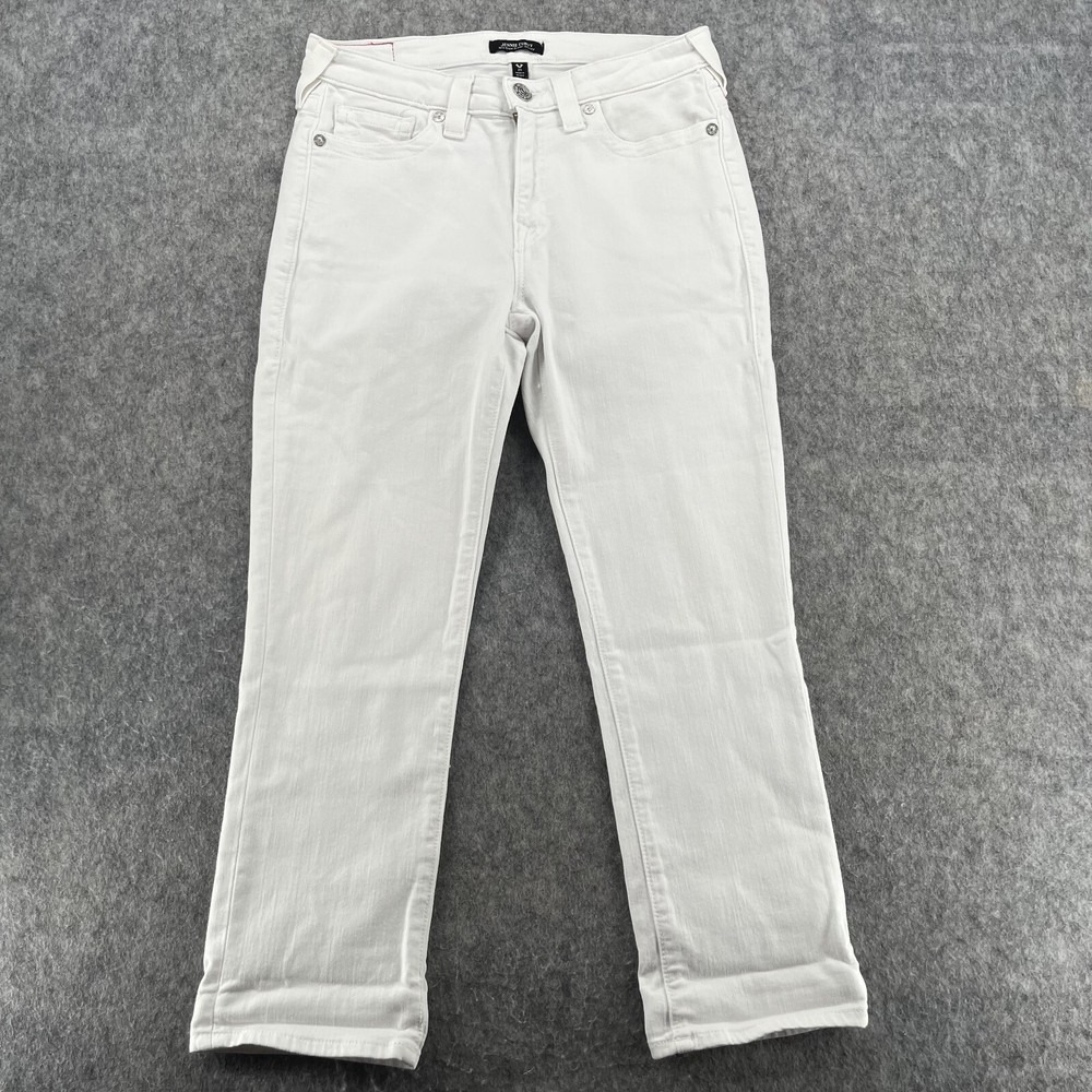 True Religion Jeans Womens 29 White Jennie Curvy Mid Rise Super Skinny Denim