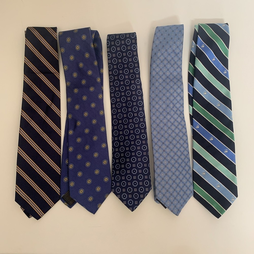 Brooks Brothers Lot Of 5 Assorted Silk Made in USA Neckties Men's Size 3.75x 58