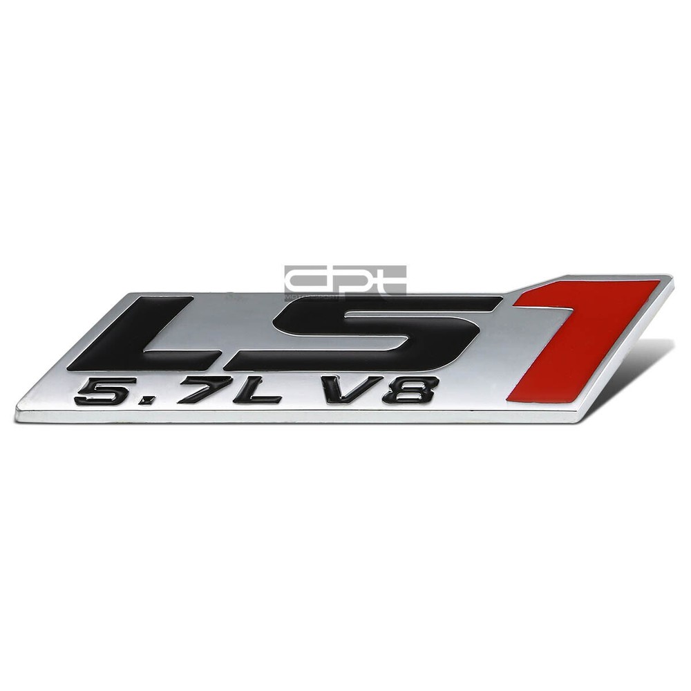 Fit 5.7 Chevy/Gm Ls1 Ls V8 Metal Bumper Trunk Grill Emblem Decal Sticker Chrome