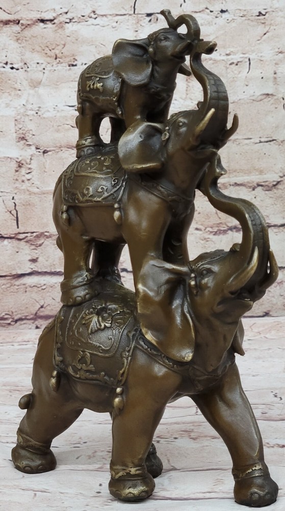 Handmade Bronze Elephant Bookend Sculpture for Books Art Decor