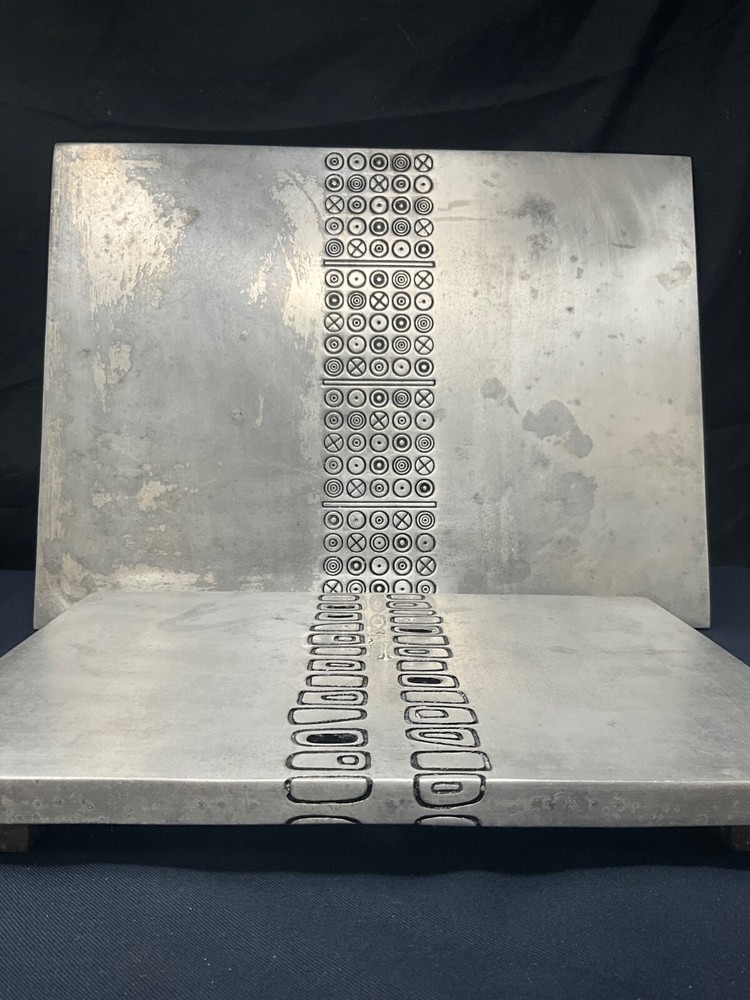 RARE Lisa Jenks for LUNT Footed Serving Tray Set Trivet Large Medium