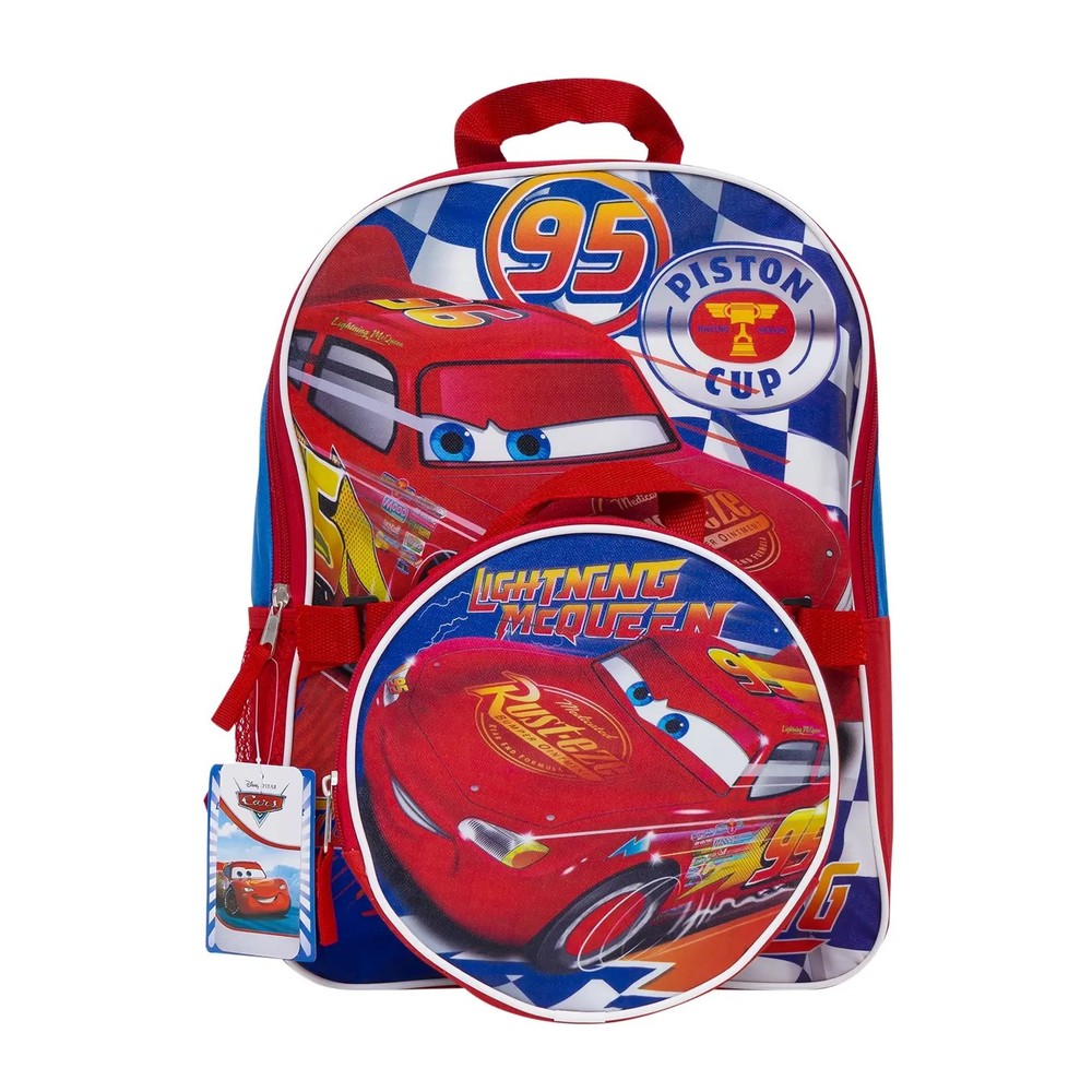 Large Backpack - Disney - Cars Lightning McQueen w/Lunch Bag 16