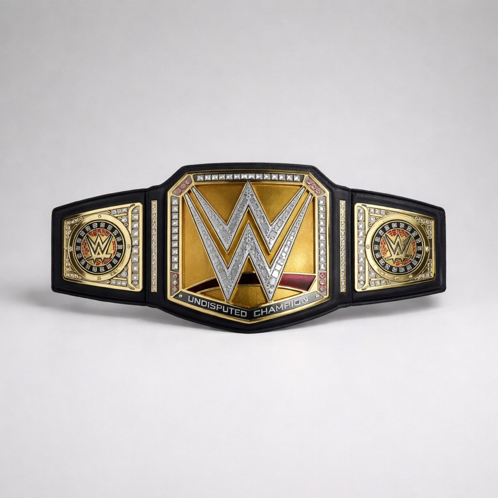 WWE Undisputed Championship Belt Replica Wrestling Title Gold Black NEW