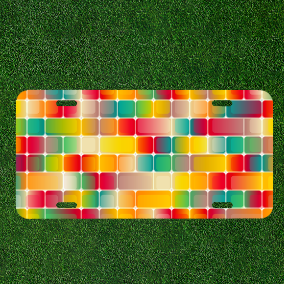 Personalized Car License Plate with Vibrant Abstract Color Background
