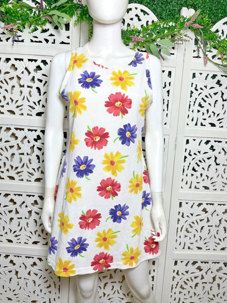 Vintage 90s Y2K Younique Clothing Women’s Floral Sleeveless Tank Summer Dress