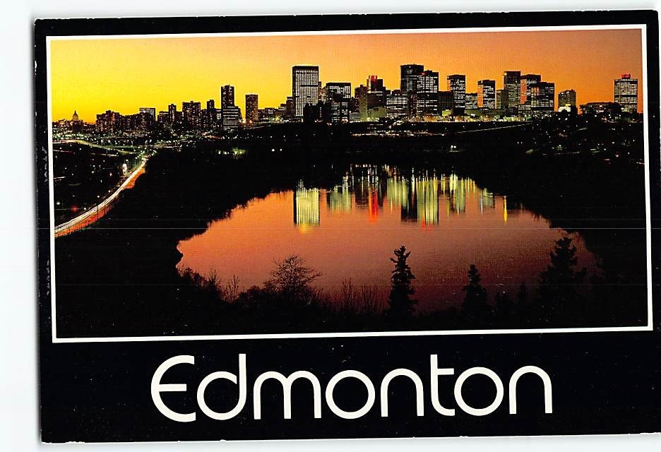 Postcard Twilight Reflections Edmonton Canada