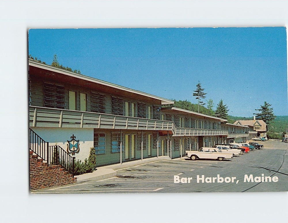 Postcard Frenchman's Bay Motel Bar Harbor Maine USA