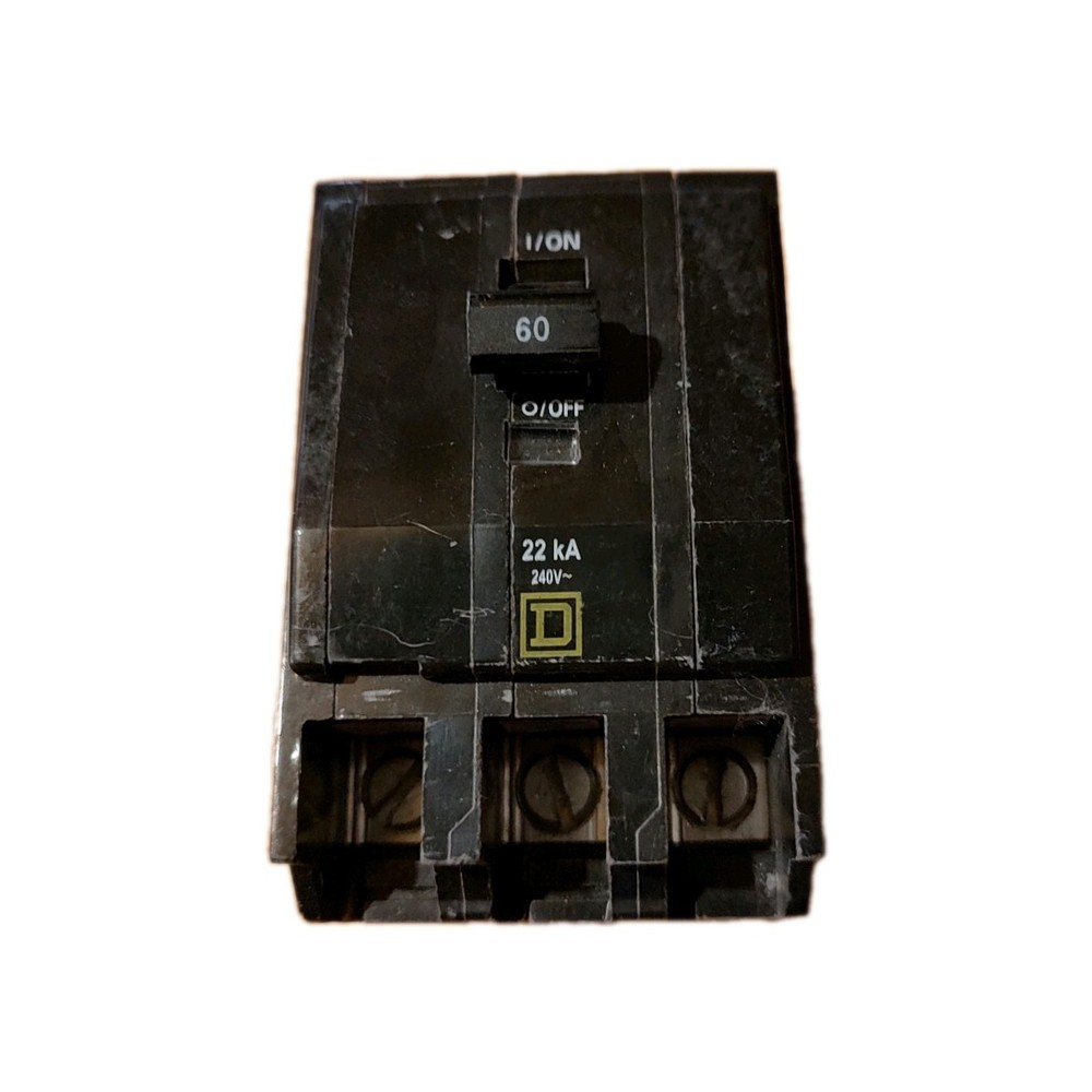 60 Amp Square D  QOB360VH Circuit Breaker Bolt-On 3-Pole 240V