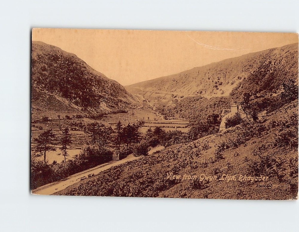 Postcard View From Gwyn Llyn Rhayader Wales