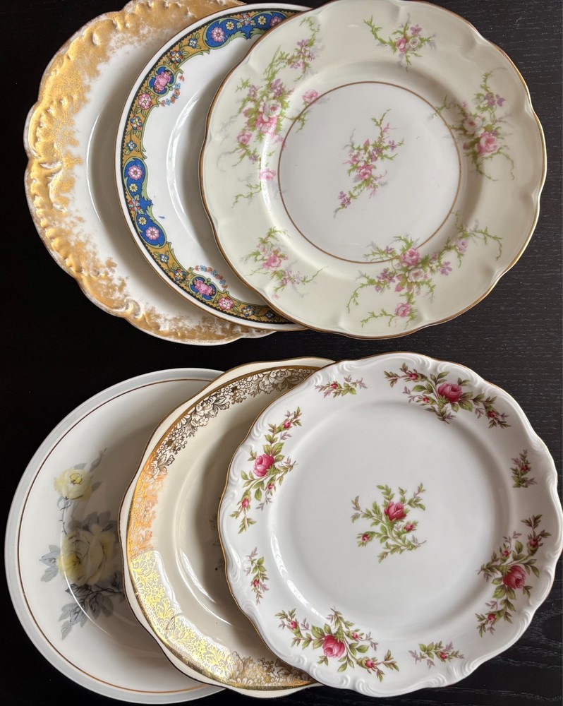 Vintage Mismatched Dessert or Salad Plates 7.25