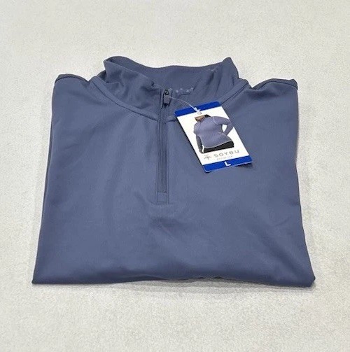 Soybu Women’s Long Sleeve 1/4 Zip Active Top, Blue, Size L