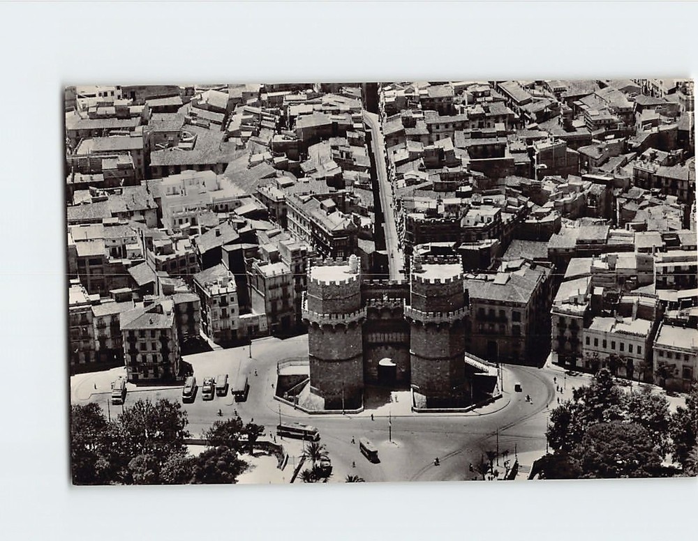 Postcard Aerial View of Serranos Towers Valencia Spain