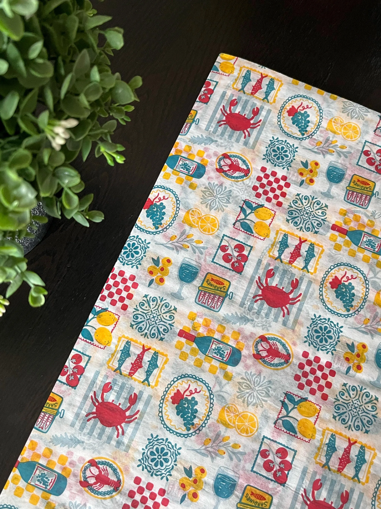 MEDITERRANEAN MARKET Design Tissue Paper Sheet Choose Size & Package Amount