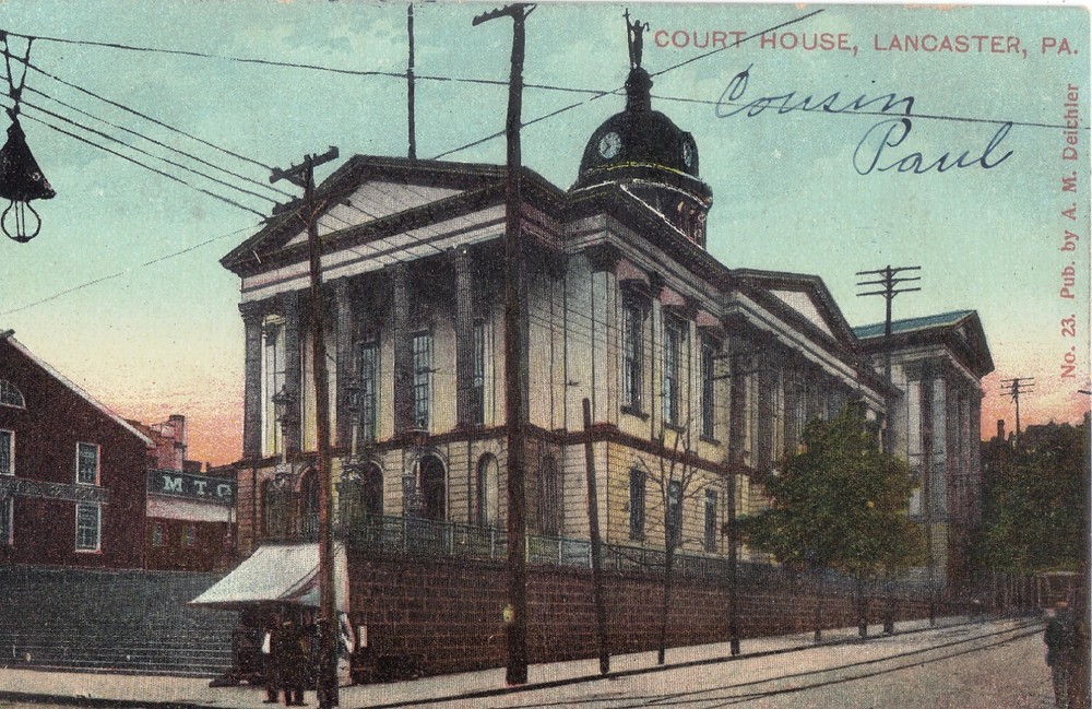 Lancaster PA Court House  UDB Postcard UNP0STED EXCL
