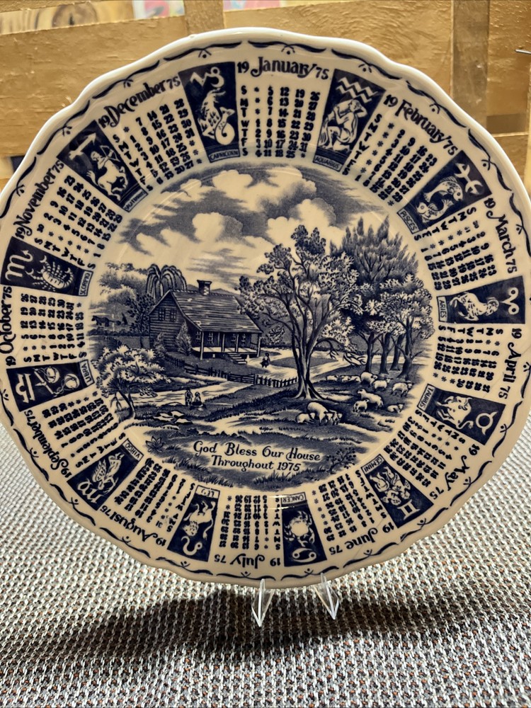 Alfred Meakin 1975 Vintage Staffordshire Zodiac Calendar Plate