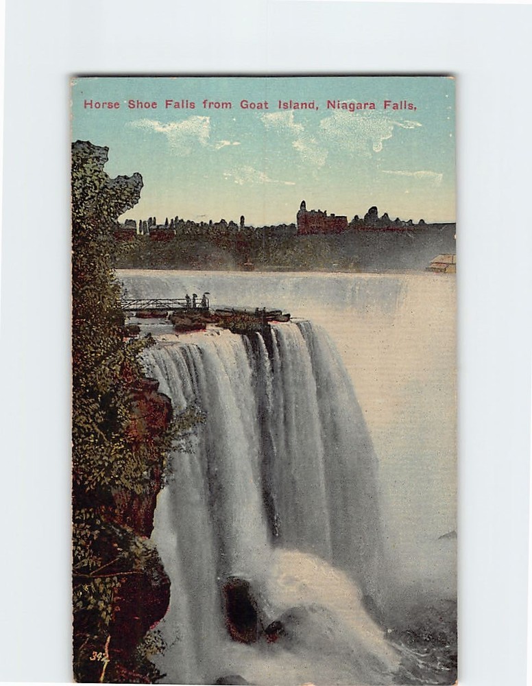 Postcard Horseshoe Falls from Goat Island Niagara Falls Ontario Canada