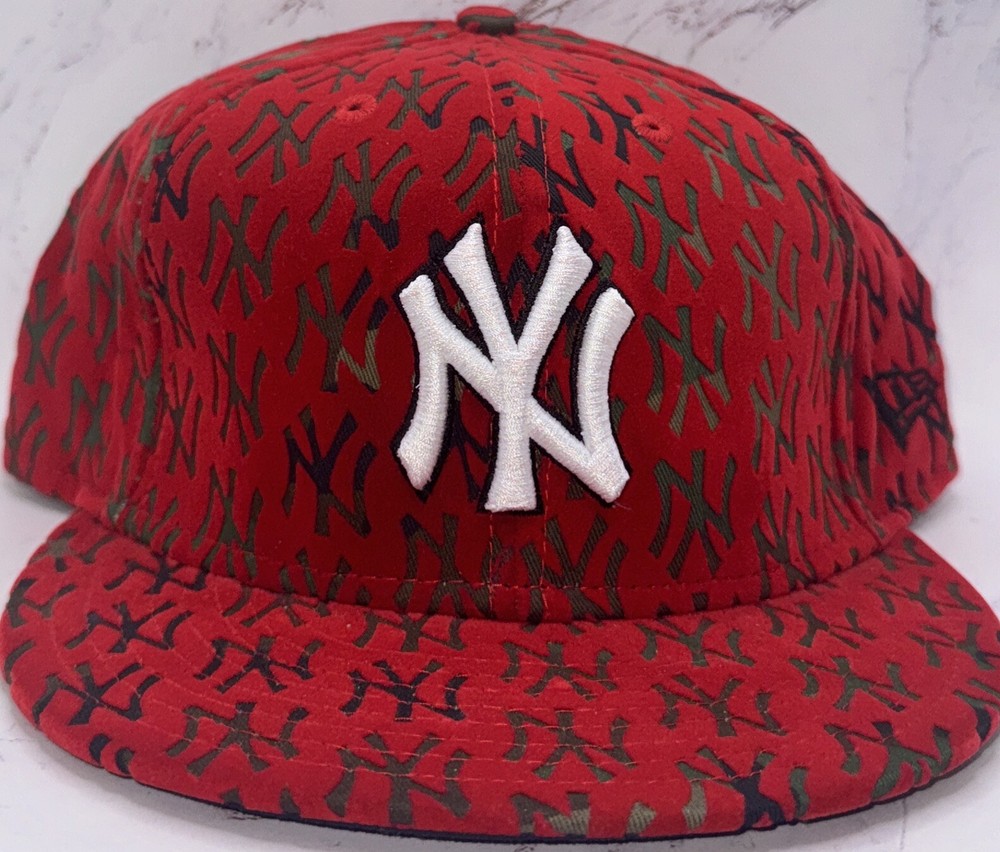 New York Yankees New Era 59fifty All Over Camo Logo Felt Black Hat 7 7/8 AOP