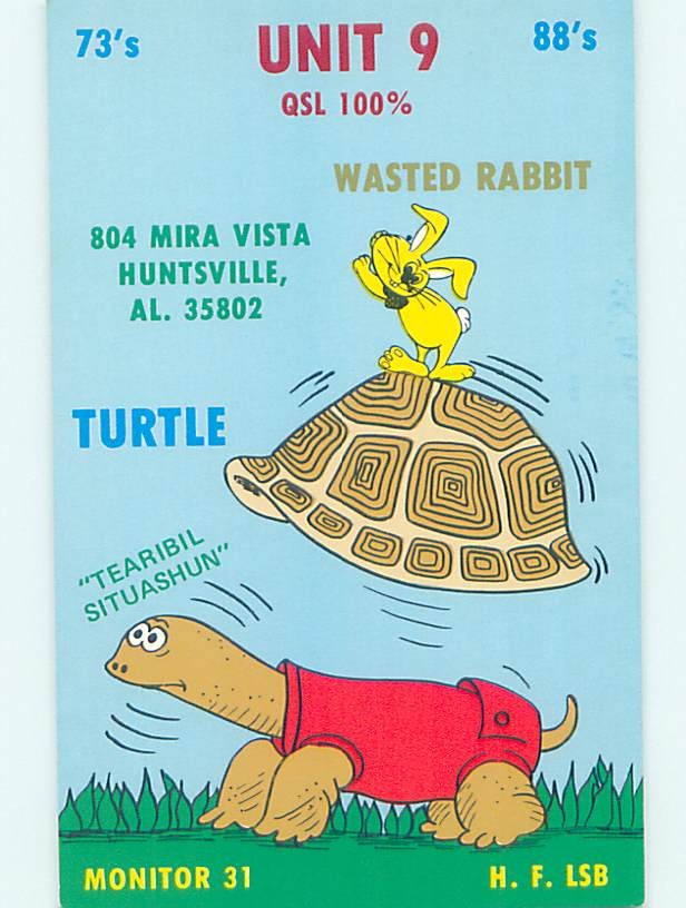 Pre-1980 RADIO CARD - CB HAM OR QSL Huntsville Alabama AL m/09 AH3086