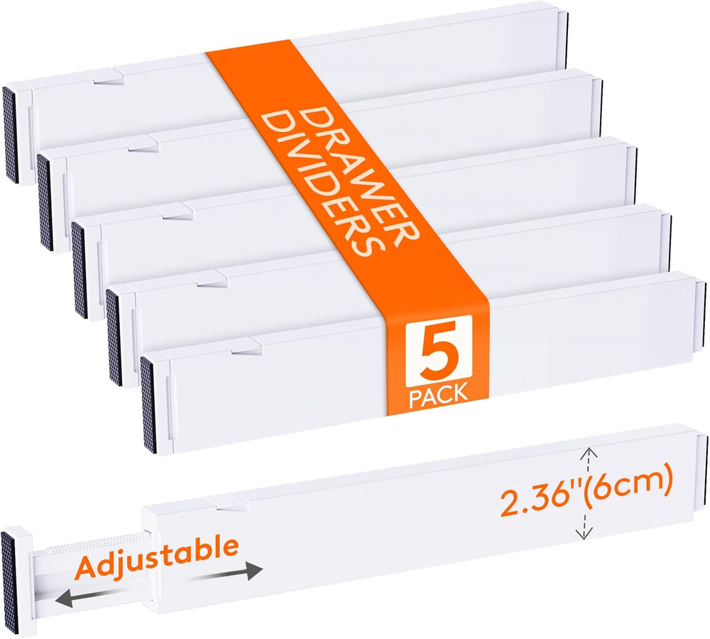 5 Pack Kitchen Drawer Dividers 2.36