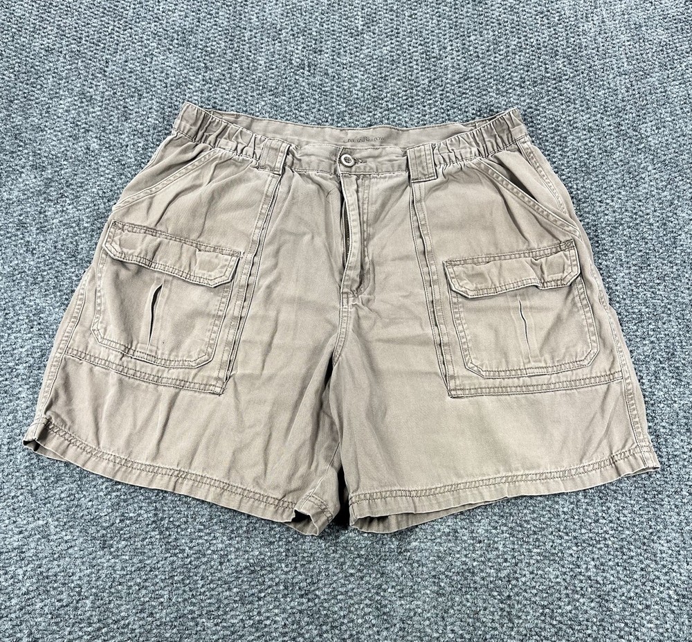 Croft & Barrow Cargo Shorts Mens 38 Brown Beige Cotton Fishing Outdoors Hiking