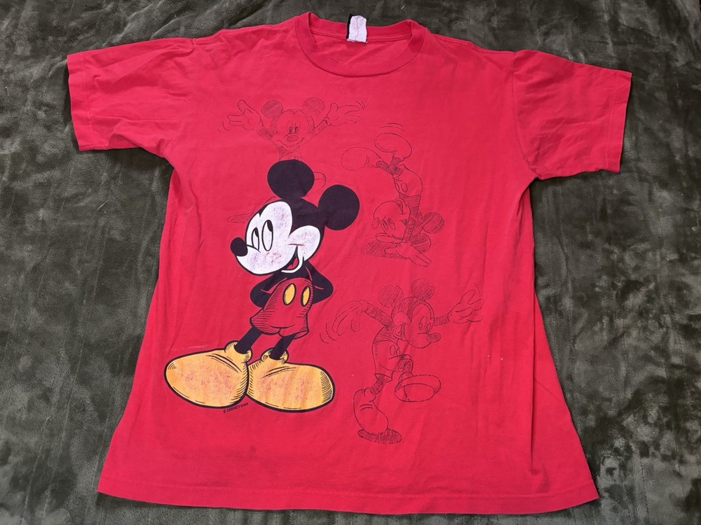 Mickey Unlimited Shirt Mens XL Red Jerry Leigh Sketch Disney Vintage 90s USA